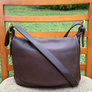 Vintage 90's Coach 4150 Fletcher Soho Flap crossbody shoulder bag brown hang tag